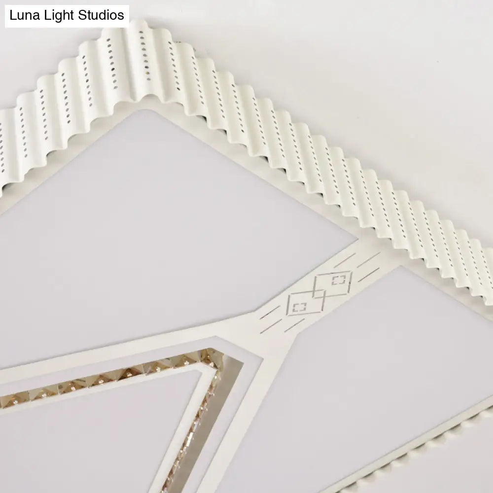 Modern Led Crystal Ceiling Flush Mount Lamp With Multi-Pattern Design