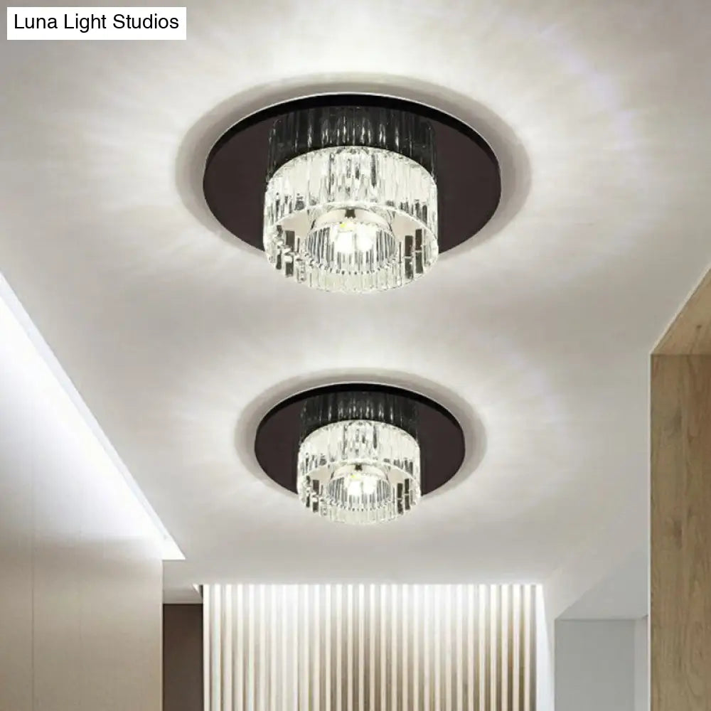 Modern Led Crystal Flush Mount Ceiling Light For Corridors