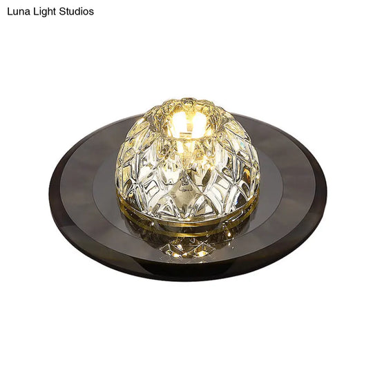 Modern Led Crystal Flush Mount Ceiling Light For Entryways