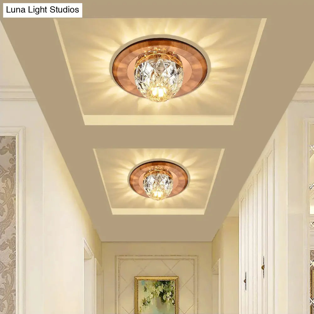 Modern Led Crystal Flush Mount Ceiling Light For Entryways