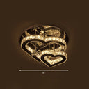 Modern Led Crystal Loving Heart Ceiling Light - Beveled Clear Semi - Flush Mount / 16’