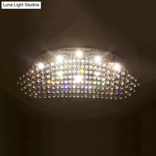 Modern Led Crystal Orb Ceiling Light In Chrome Finish For Bedrooms