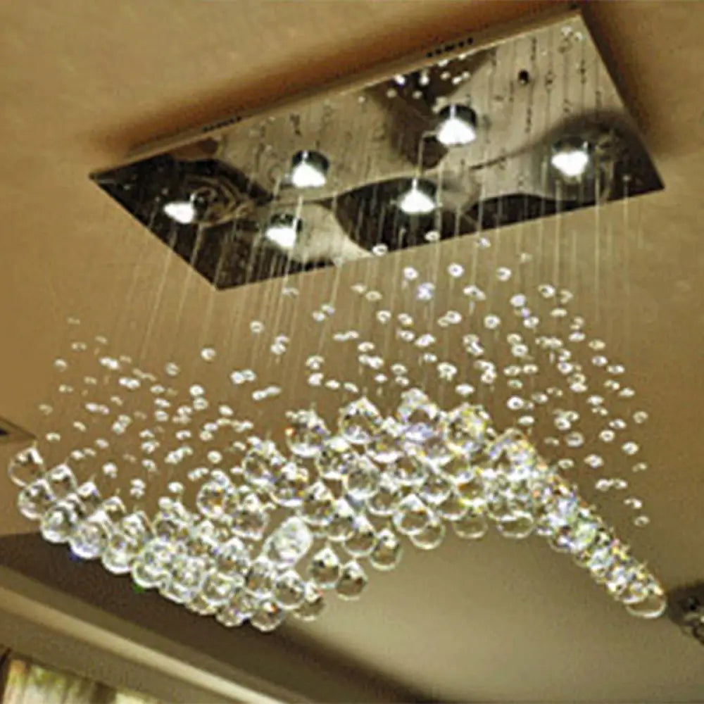 Modern Led Crystal Orb Gold Flush Mount Ceiling Light For Dining Room - 19.5’/23.5’ Wide / 23.5’