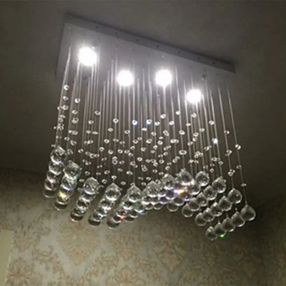 Modern Led Crystal Orb Gold Flush Mount Ceiling Light For Dining Room - 19.5’/23.5’ Wide / 19.5’