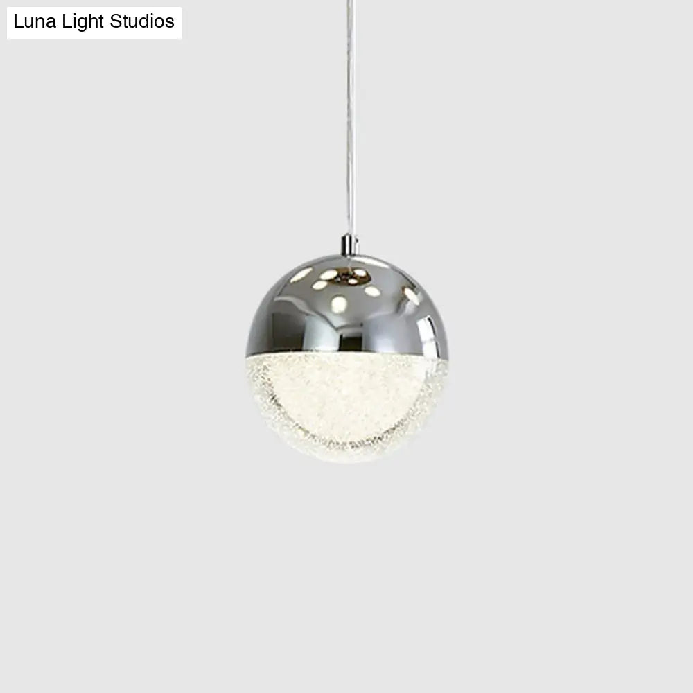 Modern Crystal Led Pendant Light: Chrome/Gold Finish Ideal For Dining Room