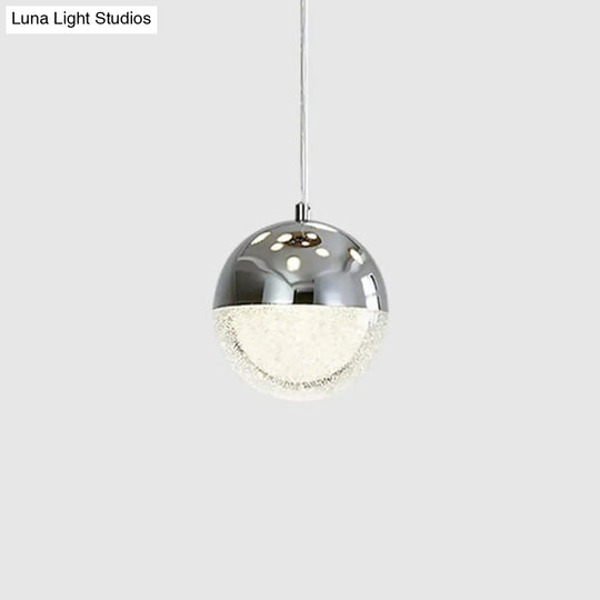 Modern Crystal Led Pendant Light: Chrome/Gold Finish Ideal For Dining Room