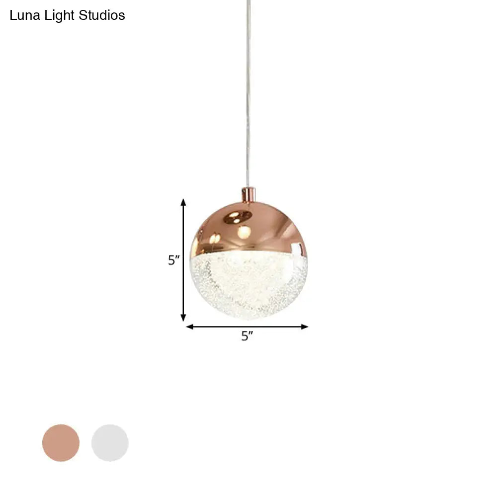 Modern Crystal Led Pendant Light: Chrome/Gold Finish Ideal For Dining Room