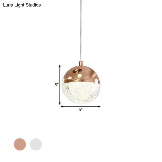 Modern Crystal Led Pendant Light: Chrome/Gold Finish Ideal For Dining Room