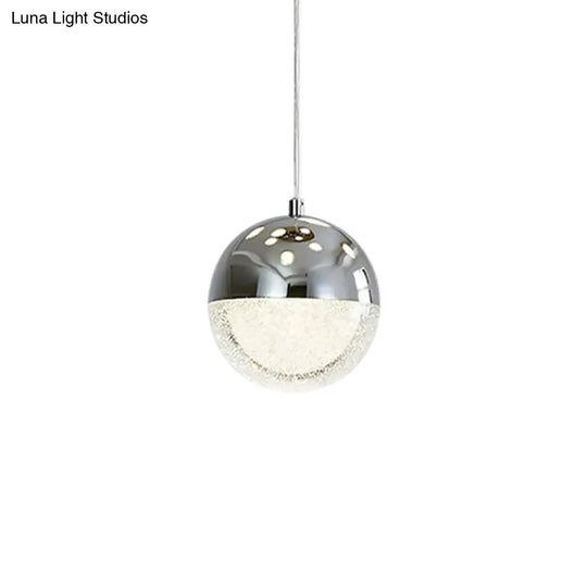 Modern Crystal Led Pendant Light: Chrome/Gold Finish Ideal For Dining Room