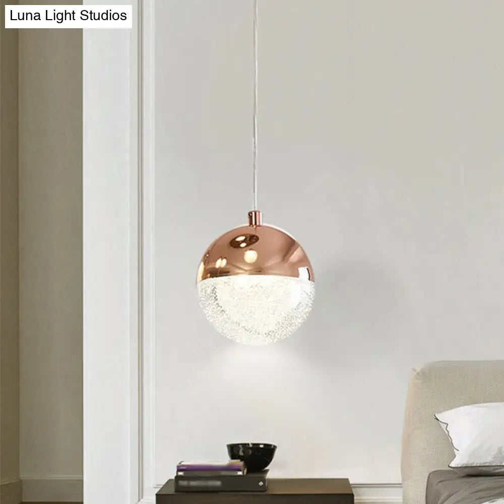 Modern Crystal Led Pendant Light: Chrome/Gold Finish Ideal For Dining Room