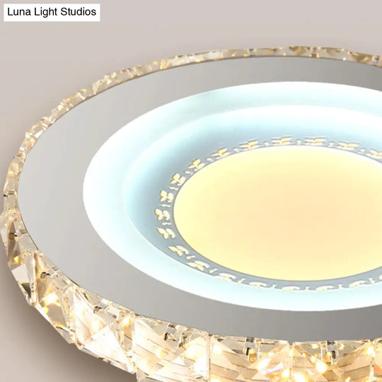 Modern Led Crystal Stainless - Steel Flushmount Ceiling Light - Circle Shape