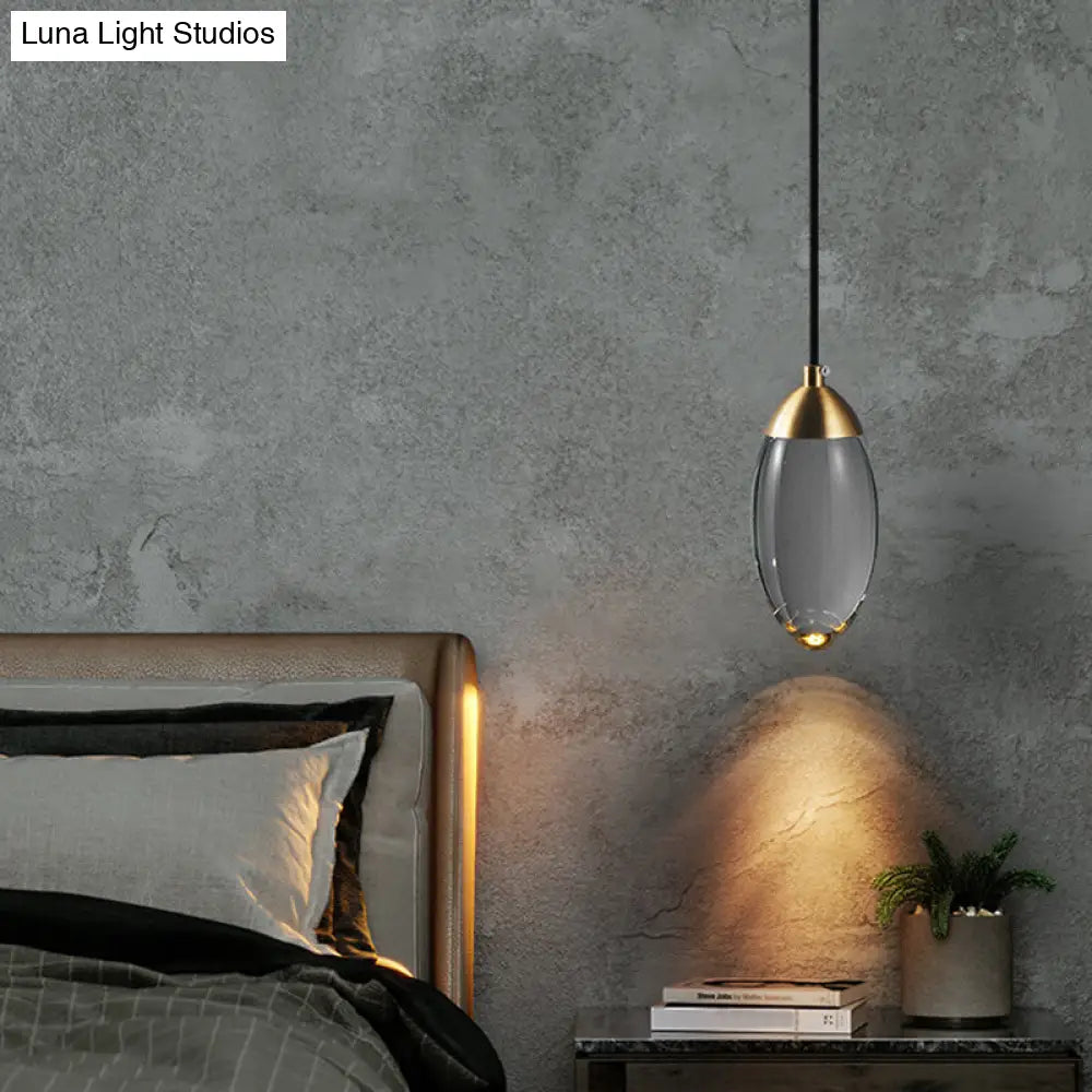 Led Crystal Suspension Pendant - Modern Gold Teardrop Lighting Fixture