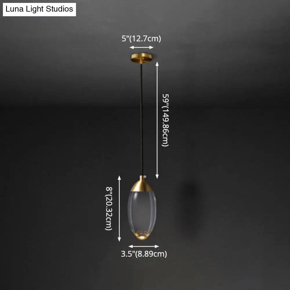 Led Crystal Suspension Pendant - Modern Gold Teardrop Lighting Fixture