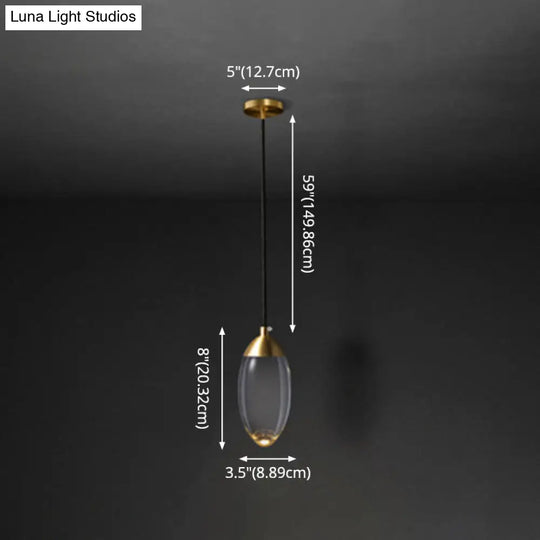 Led Crystal Suspension Pendant - Modern Gold Teardrop Lighting Fixture