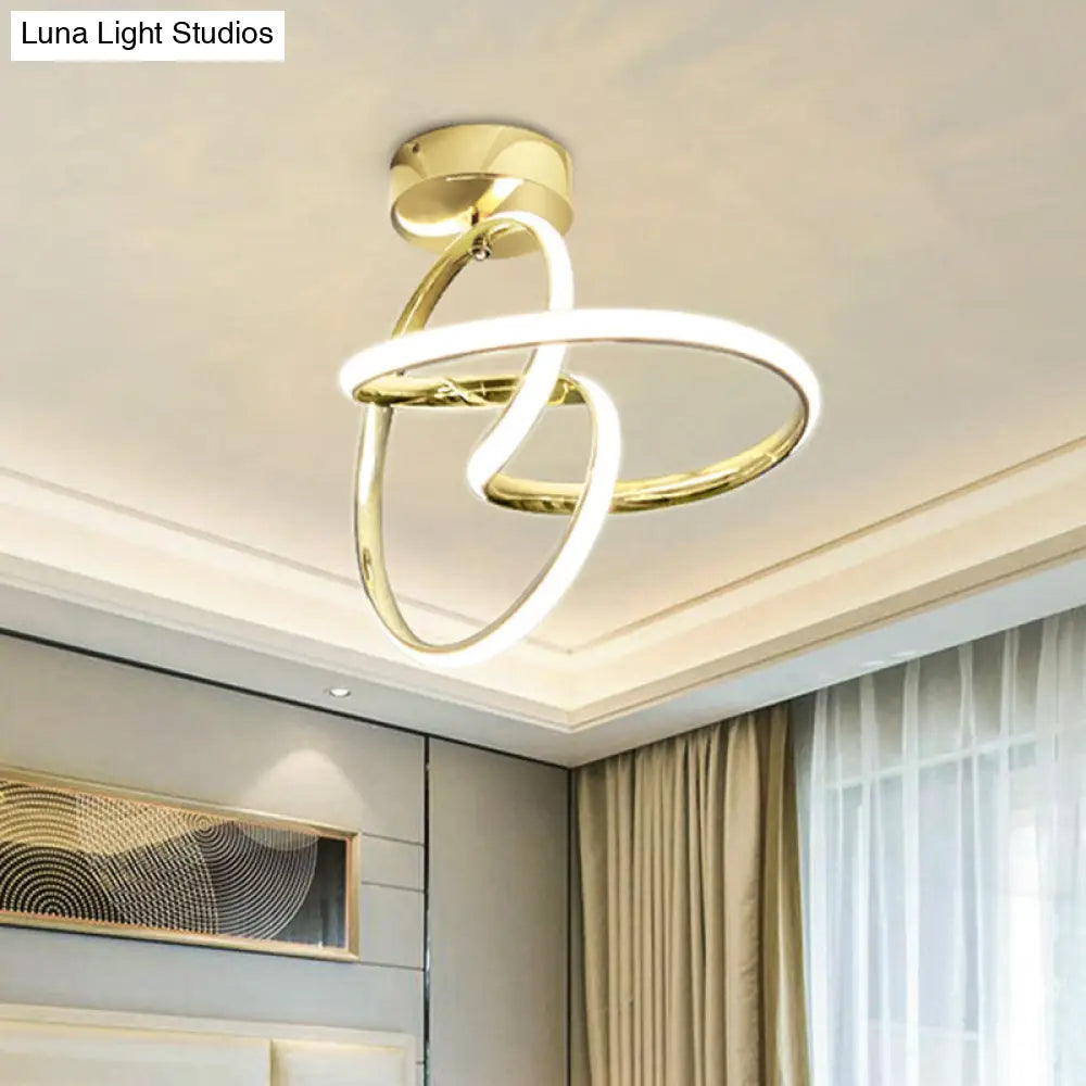 Modern Led Curve Ceiling Light Flush Mount For Corridor - Acrylic Design