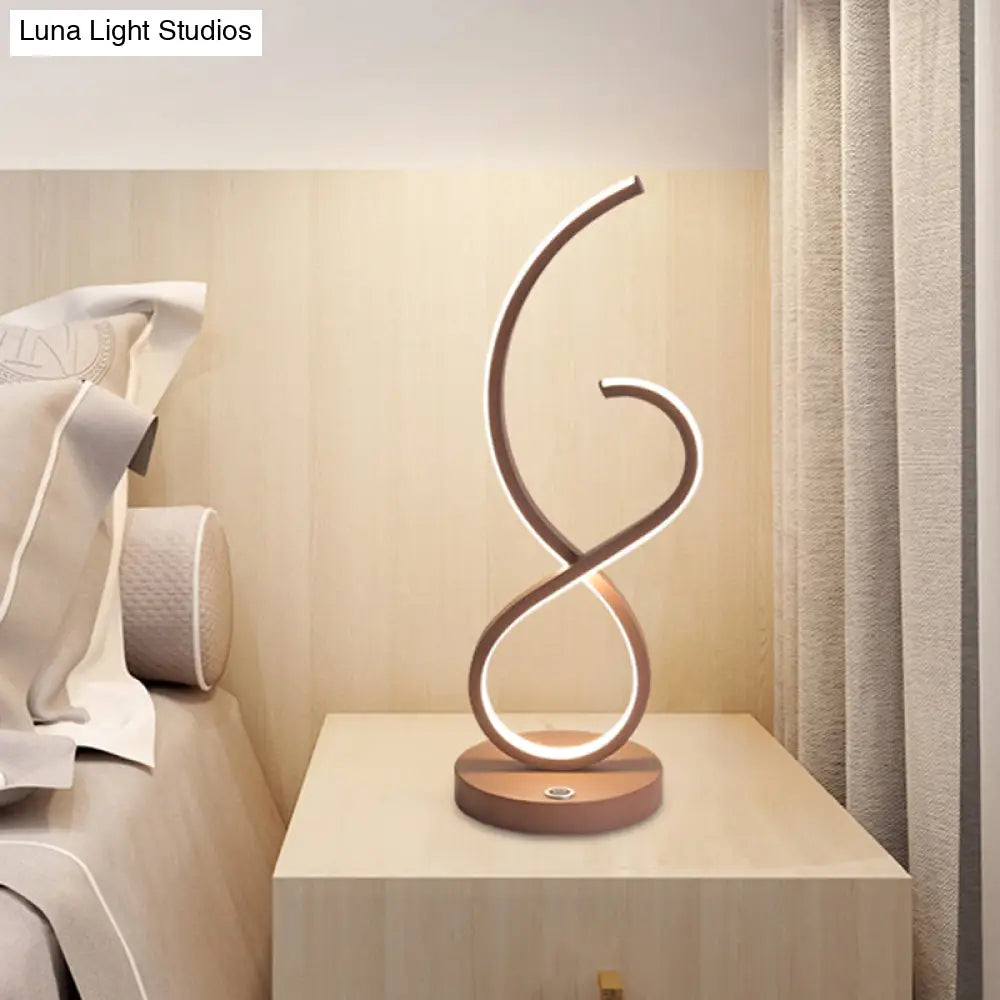 Modern Led Desk Lamp With Bendable Acrylic Shade - Warm/White Light