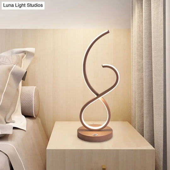 Modern Led Desk Lamp With Bendable Acrylic Shade - Warm/White Light