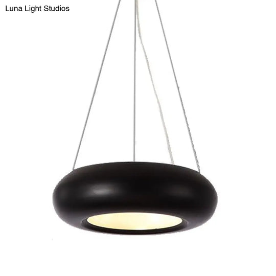 Modern Led Donut Iron Ceiling Lamp - 1/3/5 Lights Black/Rose Gold Chandelier Pendant Adjustable