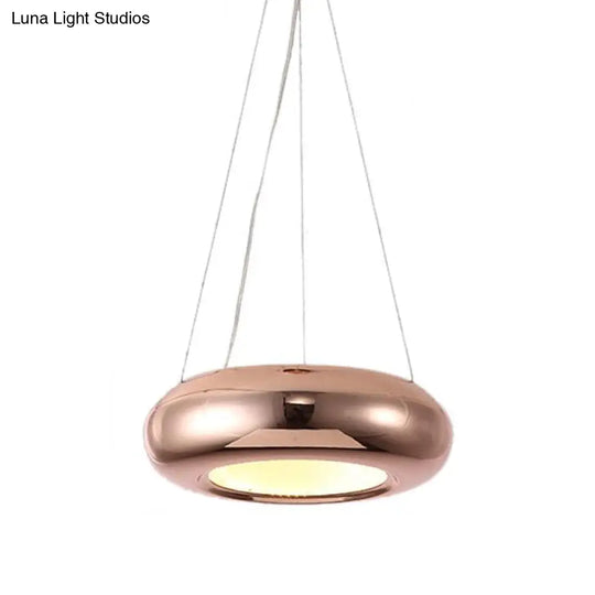 Modern Led Donut Iron Ceiling Lamp - 1/3/5 Lights Black/Rose Gold Chandelier Pendant Adjustable