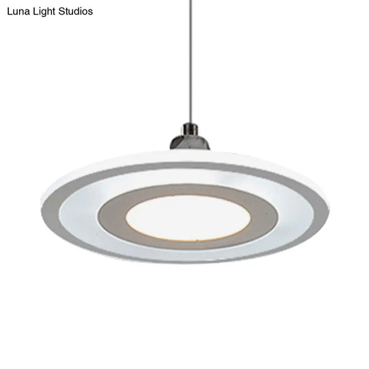 Modern Led Drop Pendant Ceiling Lamp With Acrylic White Shade - Warm/White Light