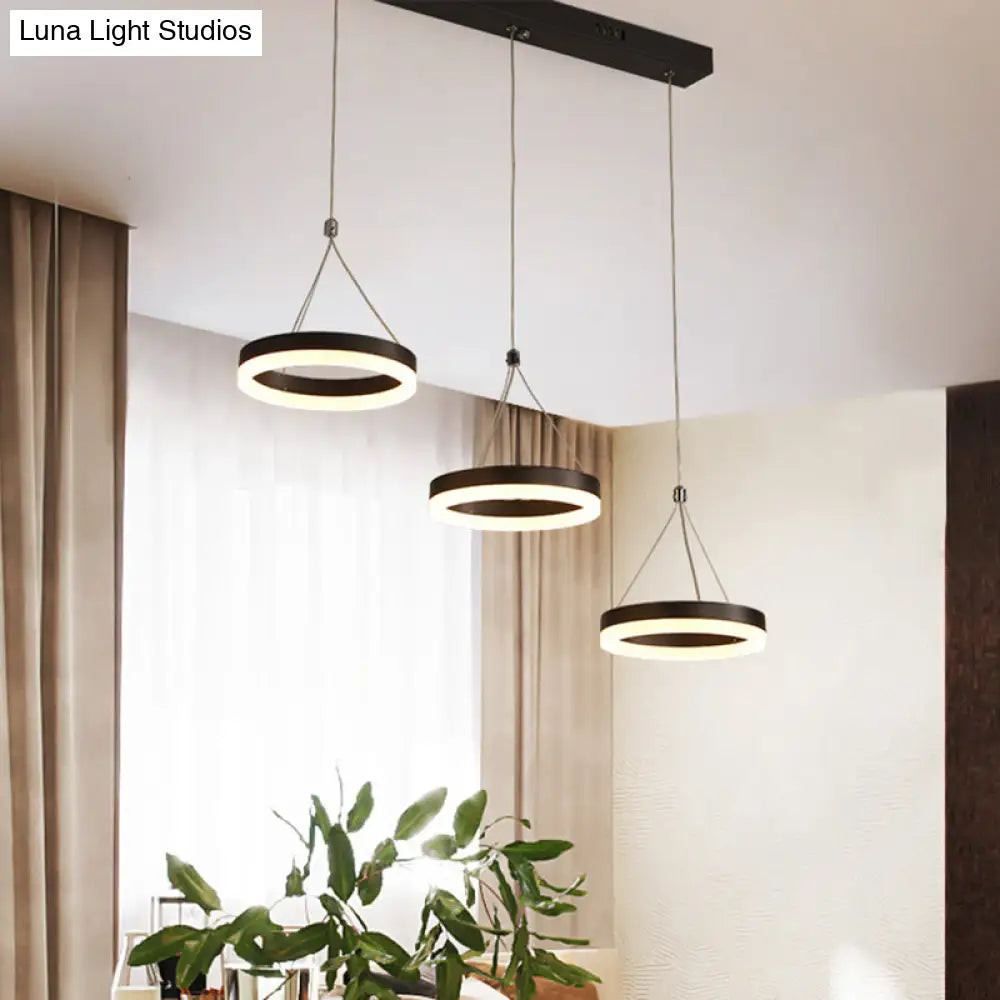 Modern Led Drop Pendant Light - Ring Shaped Gold/Coffee Warm/White