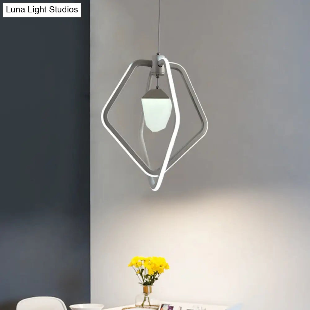 Modern Led Pendant Light With Pinecone Detail - Dual Pentagon Acrylic Design