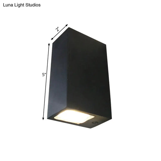 Modern Led Dual-Sided Wall Lamp - Black Rectangular Sconce With Metal Shade Blue/Purple/Yellow Light