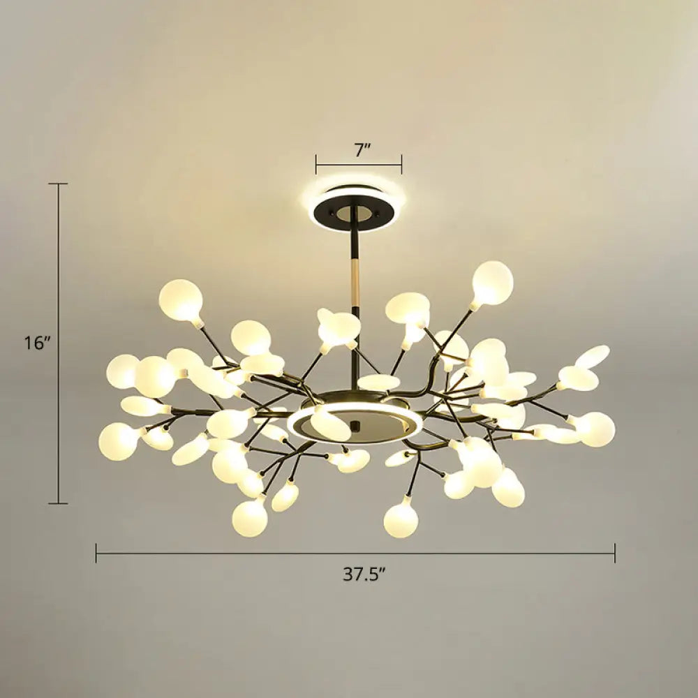 Modern Led Firefly Chandelier For Stylish Living Rooms 54 / Black