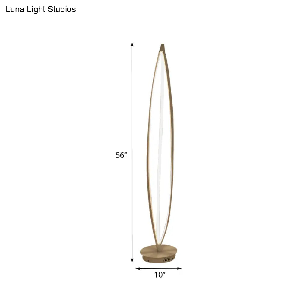 Modern Led Floor Lamp - Metallic Leaf Design Adjustable Light Temperature