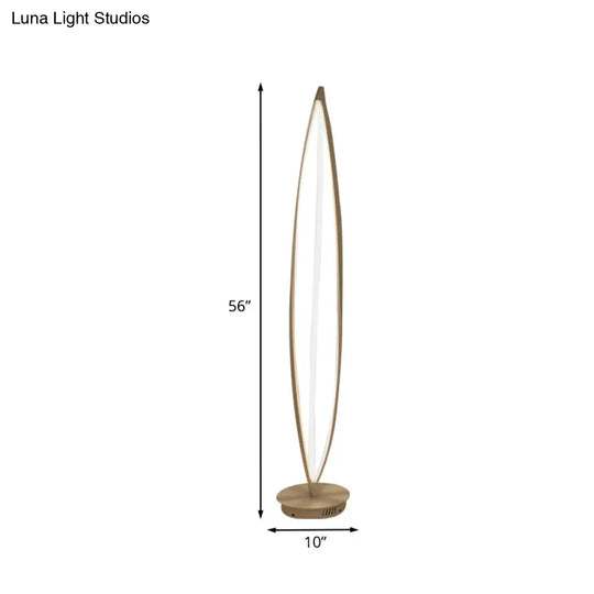 Modern Led Floor Lamp - Metallic Leaf Design Adjustable Light Temperature