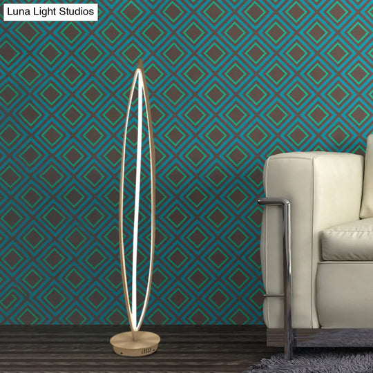 Modern Led Floor Lamp - Metallic Leaf Design Adjustable Light Temperature