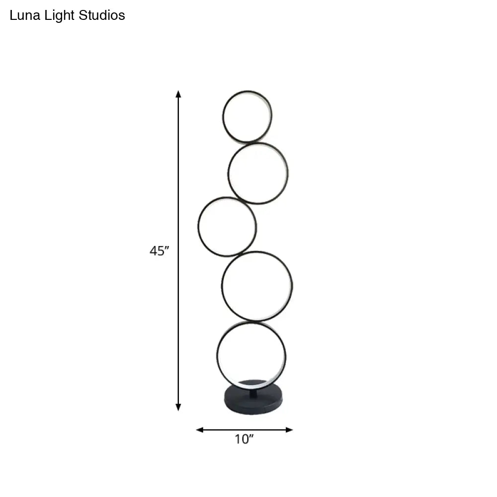 Modern Led Floor Lamp With Black Bubbling/Wavy/Twisting Design Acrylic Shade And Warm/White Light