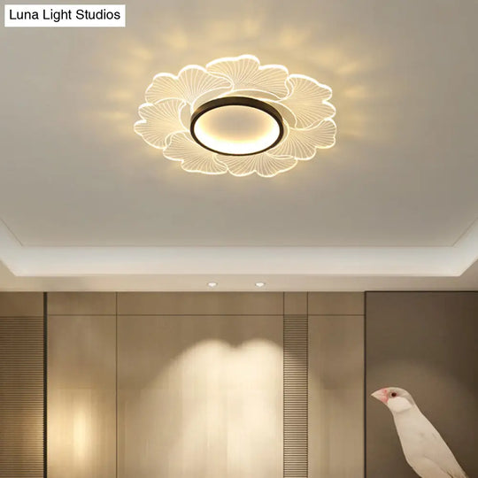 Modern Led Flower Ceiling Mount Light Fixture For Bedroom - Acrylic Flush