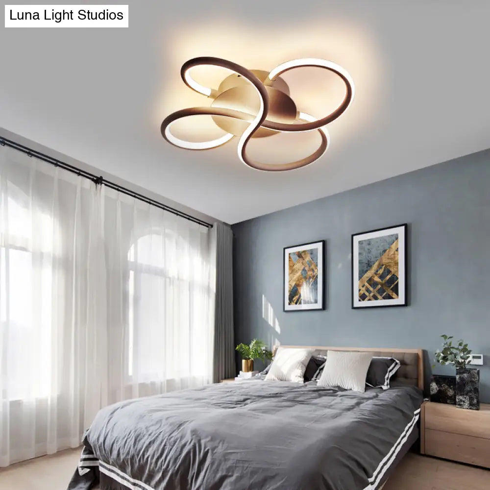 Modern Led Flower-Shaped Acrylic Flush Mount In White/Warm Light - 3 Sizes Available