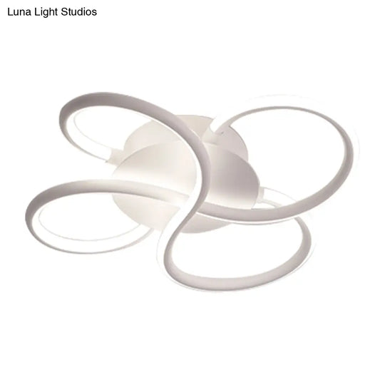 Modern Led Flower-Shaped Acrylic Flush Mount In White/Warm Light - 3 Sizes Available