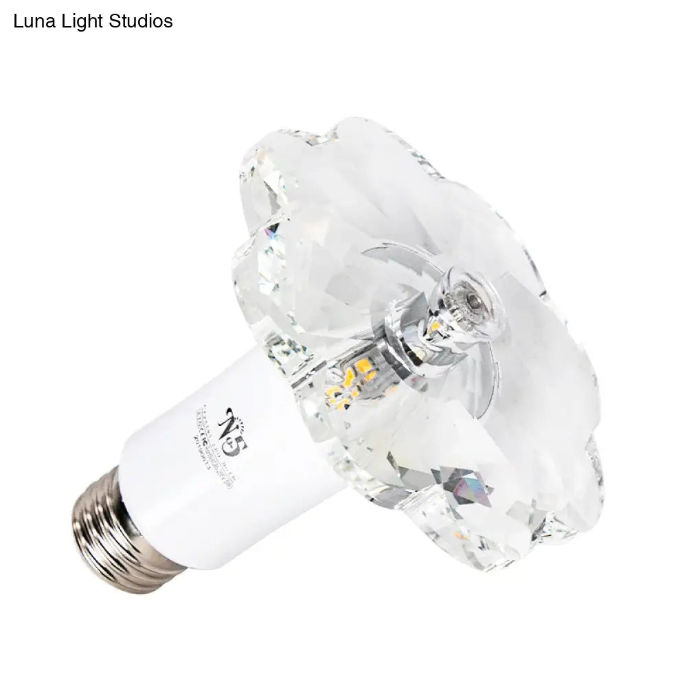 Modern Led Floweret Flushmount Light For Doorway - Clear Crystal