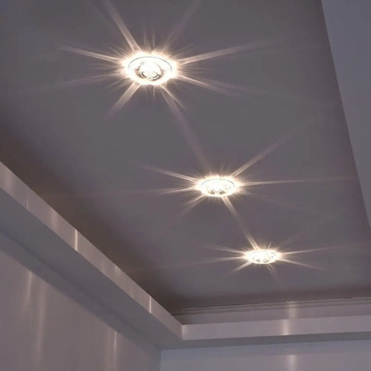 Modern Led Floweret Flushmount Light For Doorway - Clear Crystal / Natural