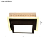 Modern Led Flush Ceiling Lamp In Black/White - Round Square Or Triangle Acrylic Design For Corridor