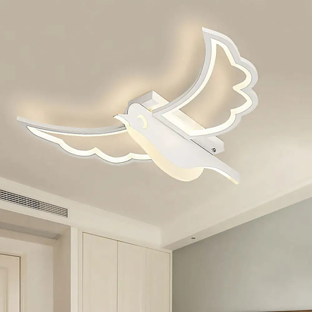 Modern Led Flush Ceiling Light For Kindergarten In White