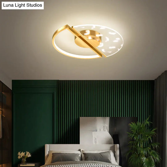 Modern Led Flush Ceiling Light With Acrylic Cover - Round Shape