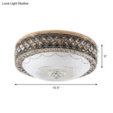 Modern Led Flush Crystal Ceiling Fixture In Black For Bedroom