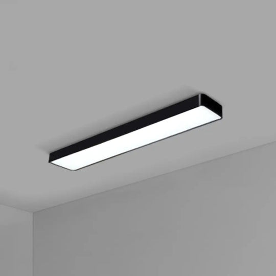 Modern Led Flush Light With Rectangular Acrylic Shade - Office Ceiling Mounted Black / Small 59