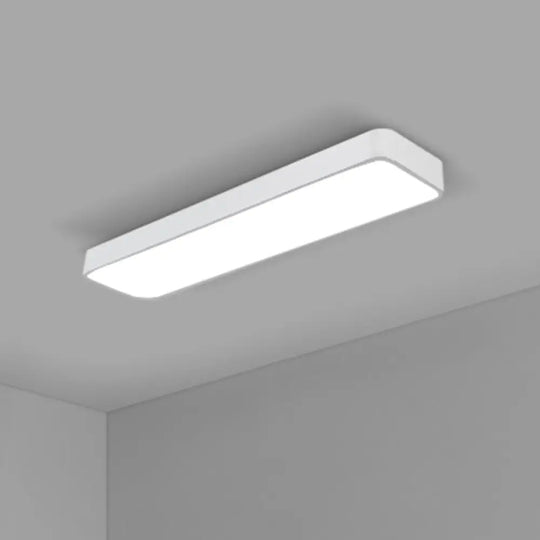 Modern Led Flush Light With Rectangular Acrylic Shade - Office Ceiling Mounted White / Small 35.5