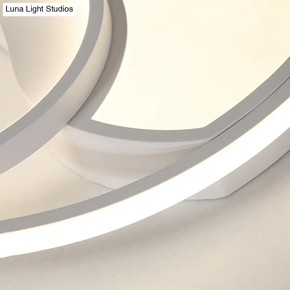 Modern Led Flush Mount Ceiling Lamp For Bathroom Or Hallway - Sun Moon Design