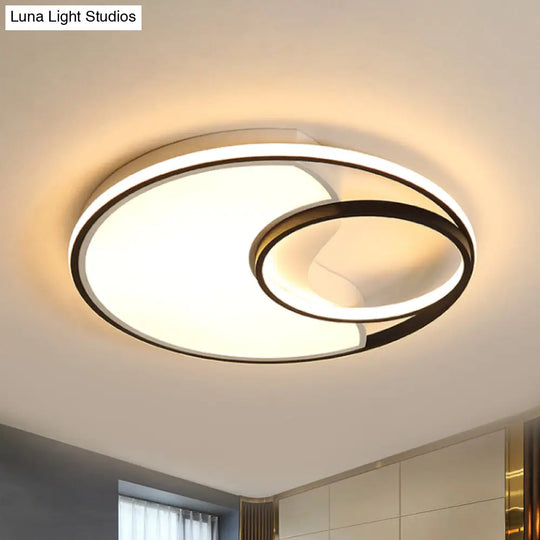 Modern Led Flush Mount Ceiling Lamp For Bathroom Or Hallway - Sun Moon Design