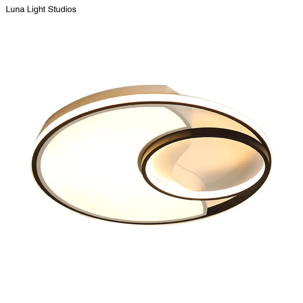 Modern Led Flush Mount Ceiling Lamp For Bathroom Or Hallway - Sun Moon Design