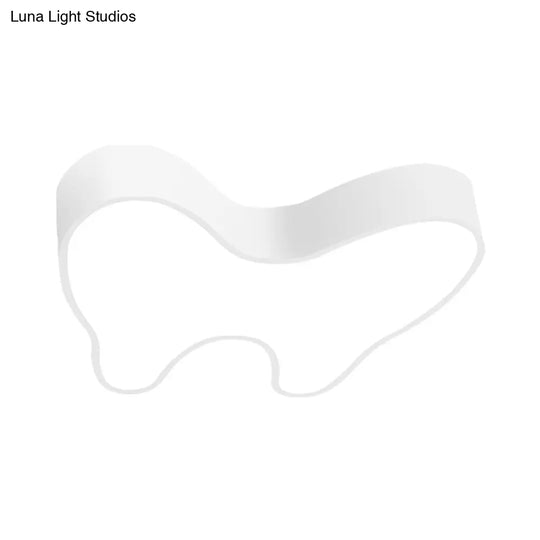 Modern Led Flush Mount Ceiling Lamp For Corridors - White Tooth Shape Design