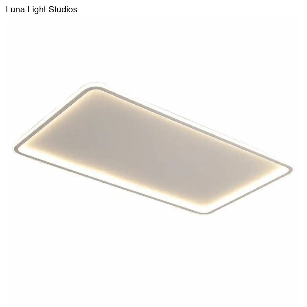 Modern Led Flush Mount Ceiling Light - Extra - Thin Aluminum Fixture In White