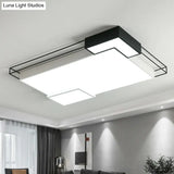Modern Led Flush Mount Ceiling Light Fixture - Extra - Thin Acrylic Design In Black And White