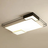 Modern Led Flush Mount Ceiling Light Fixture - Extra - Thin Acrylic Design In Black And White Black
